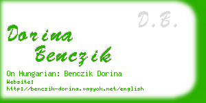 dorina benczik business card